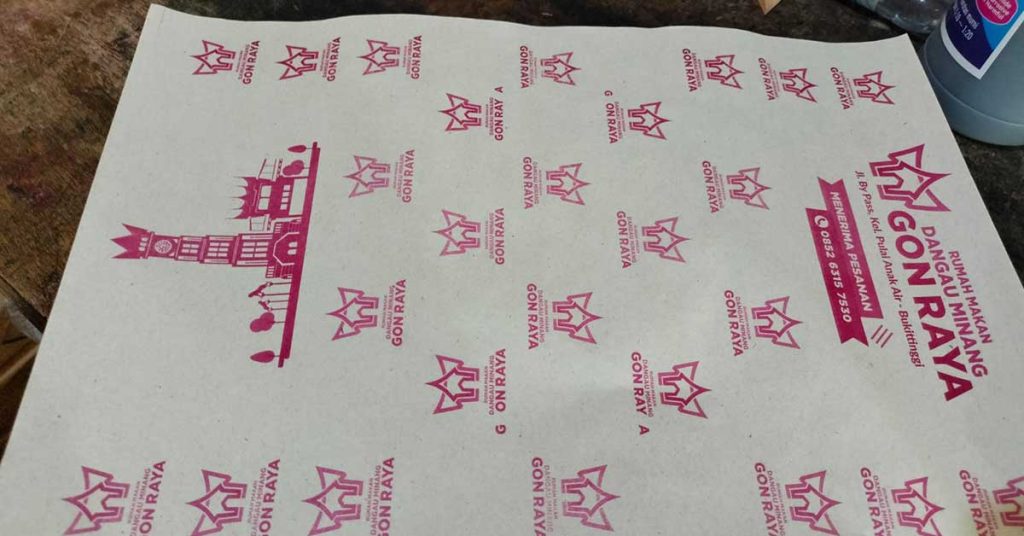 cetak kertas bungkus nasi